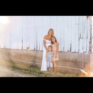 Magnolia boutique off the shoulder white dress